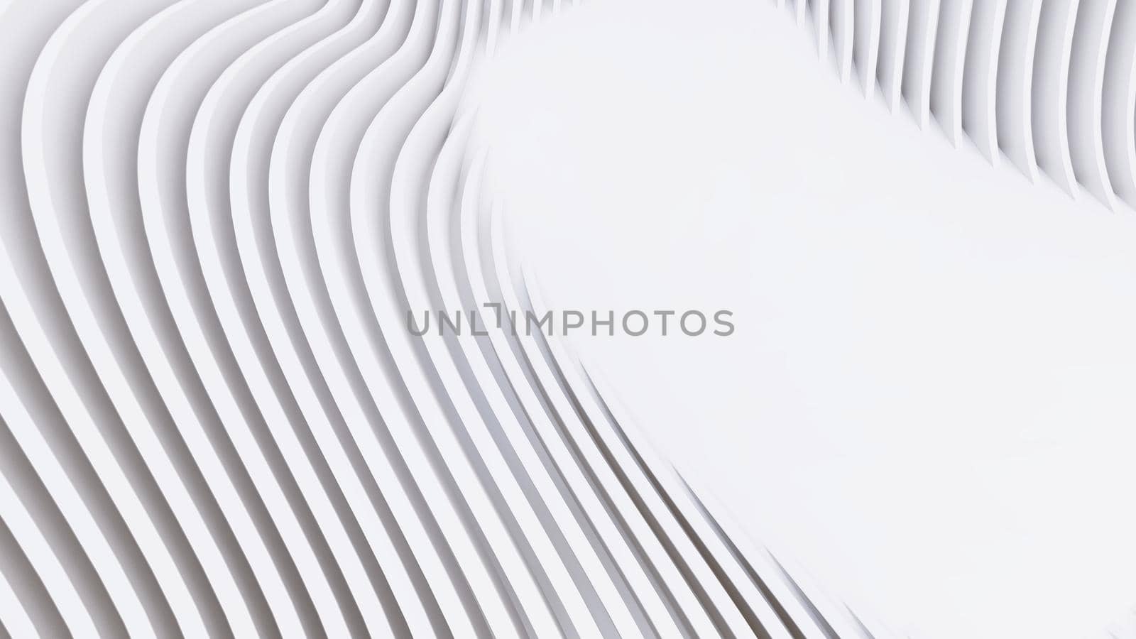 Abstract Curved Shapes. White Circular Background.  by teerawit