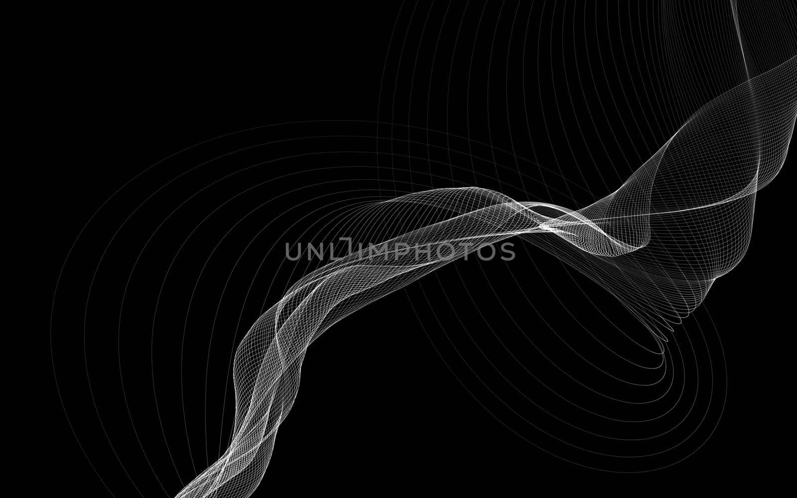 Dark abstract background with a glowing abstract waves by teerawit