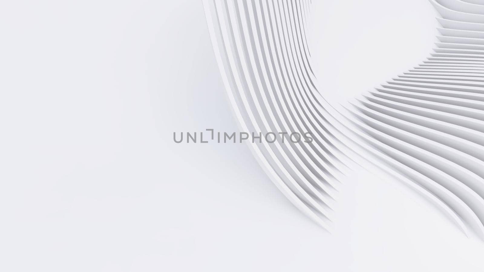 Abstract Curved Shapes. White Circular Background. Abstract background. 3d illustration