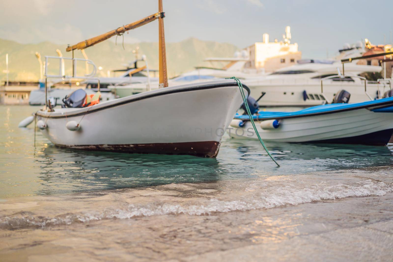 global warming ocean level rise on waterfront in europe.