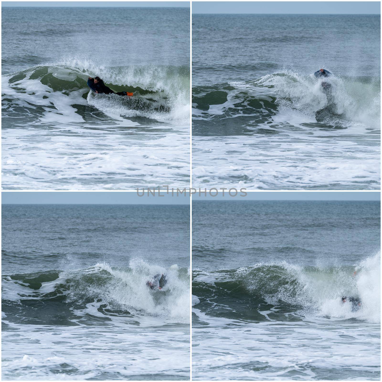 Bodyboarder performing a tube trick by homydesign