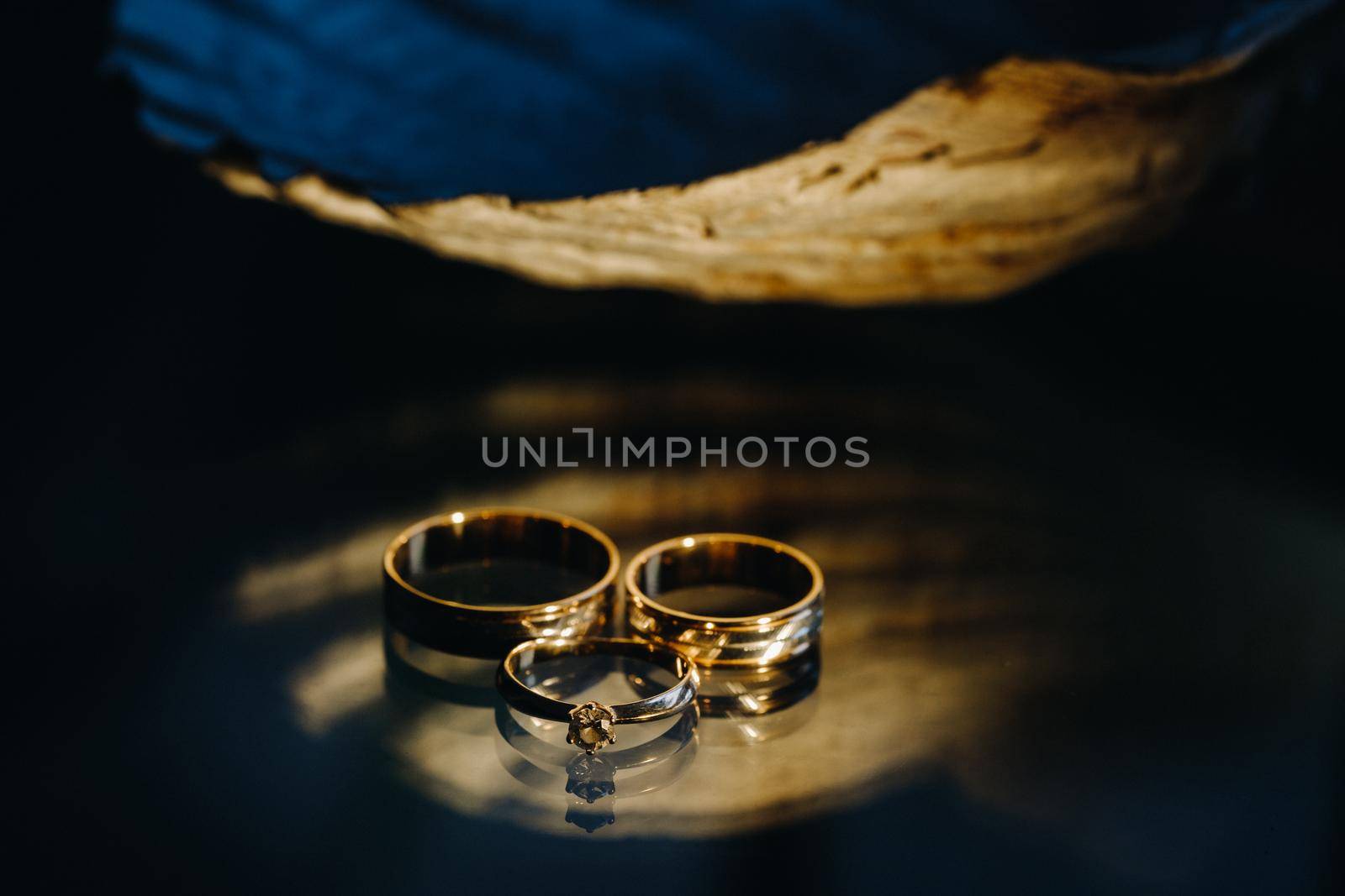 A pair of gold wedding rings.Two wedding rings by Lobachad