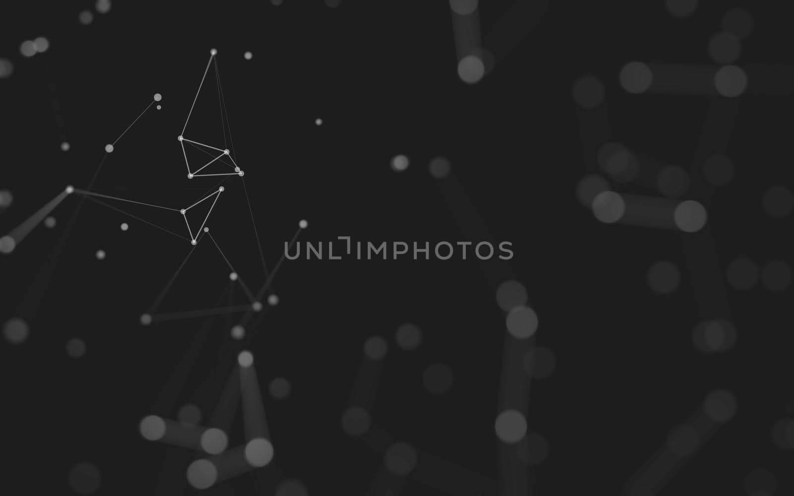 Abstract background. Molecules technology with polygonal shapes, connecting dots and lines. Connection structure. Big data visualization. 