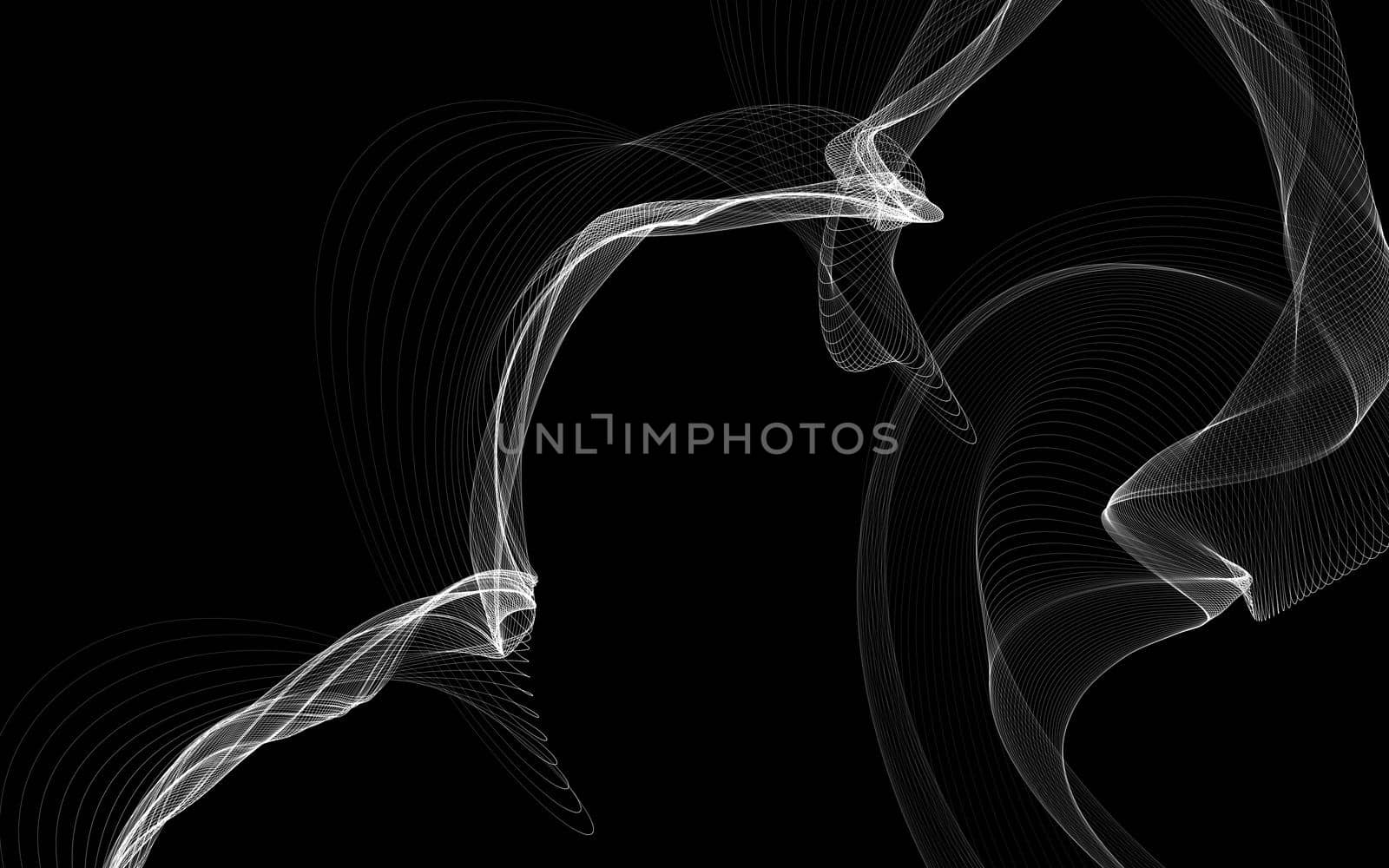 Dark abstract background with a glowing abstract waves by teerawit