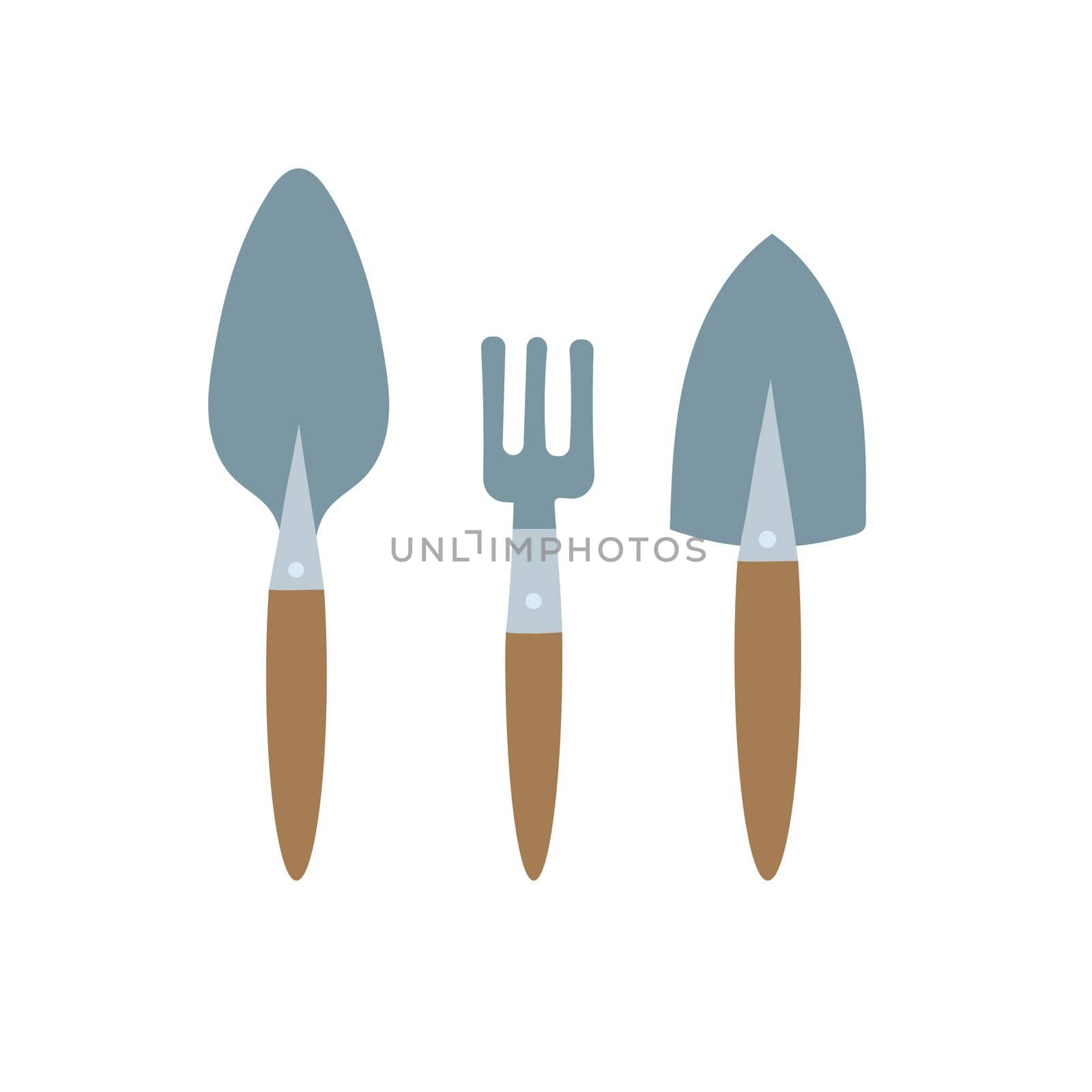 Garden tools vector illustration on white background. by natali_brill
