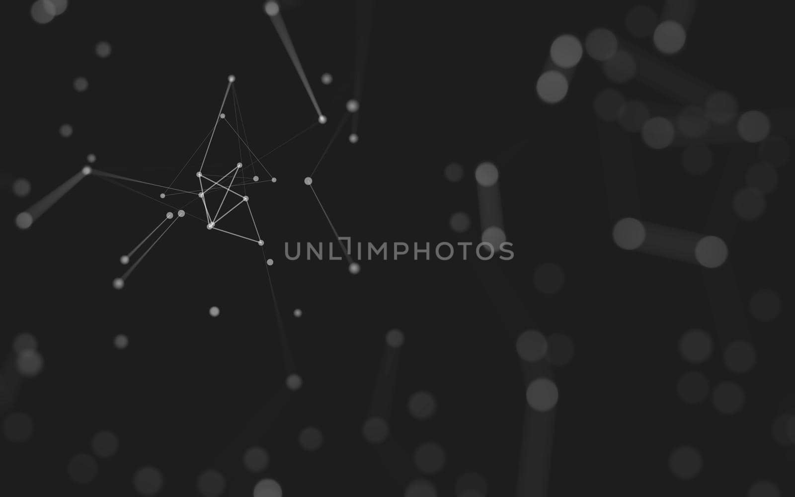 Abstract background. Molecules technology with polygonal shapes, connecting dots and lines. Connection structure. Big data visualization. 