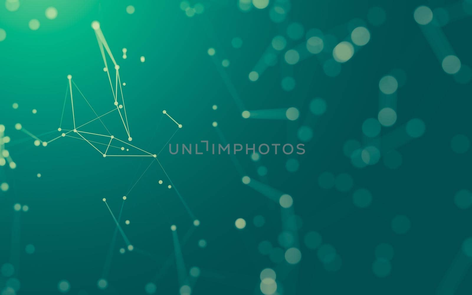 Abstract background. Molecules technology with polygonal shapes, connecting dots and lines. Connection structure. Big data visualization.  by teerawit