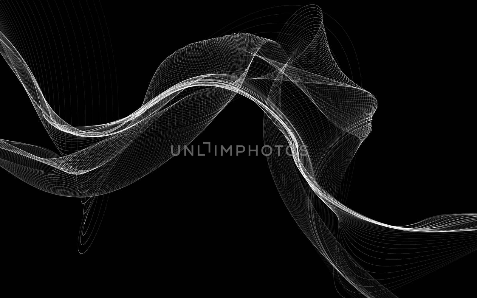 Dark abstract background with a glowing abstract waves by teerawit