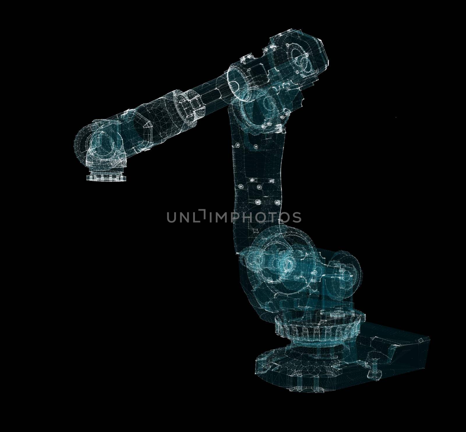 Industrial Robotic Arms Hologram. Interface element by cherezoff