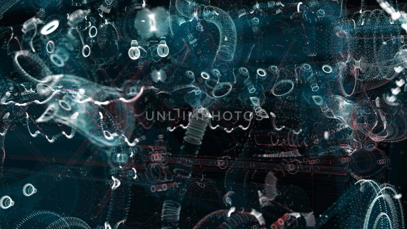 Abstract technology particles mesh background by cherezoff