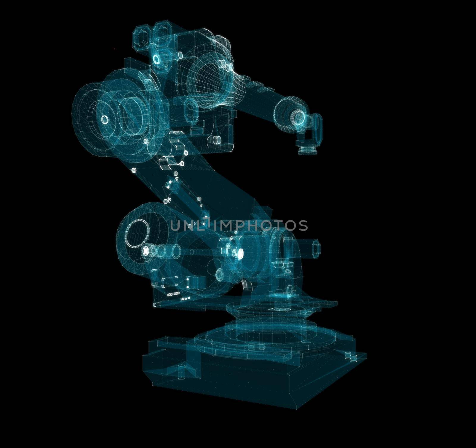 Industrial Robotic Arms Hologram. Interface element by cherezoff