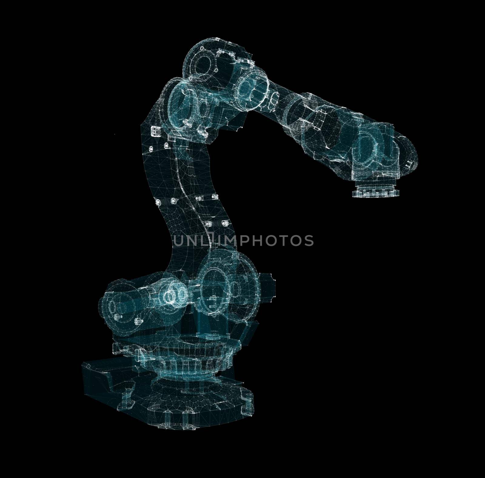 Industrial Robotic Arms Hologram. Interface element by cherezoff