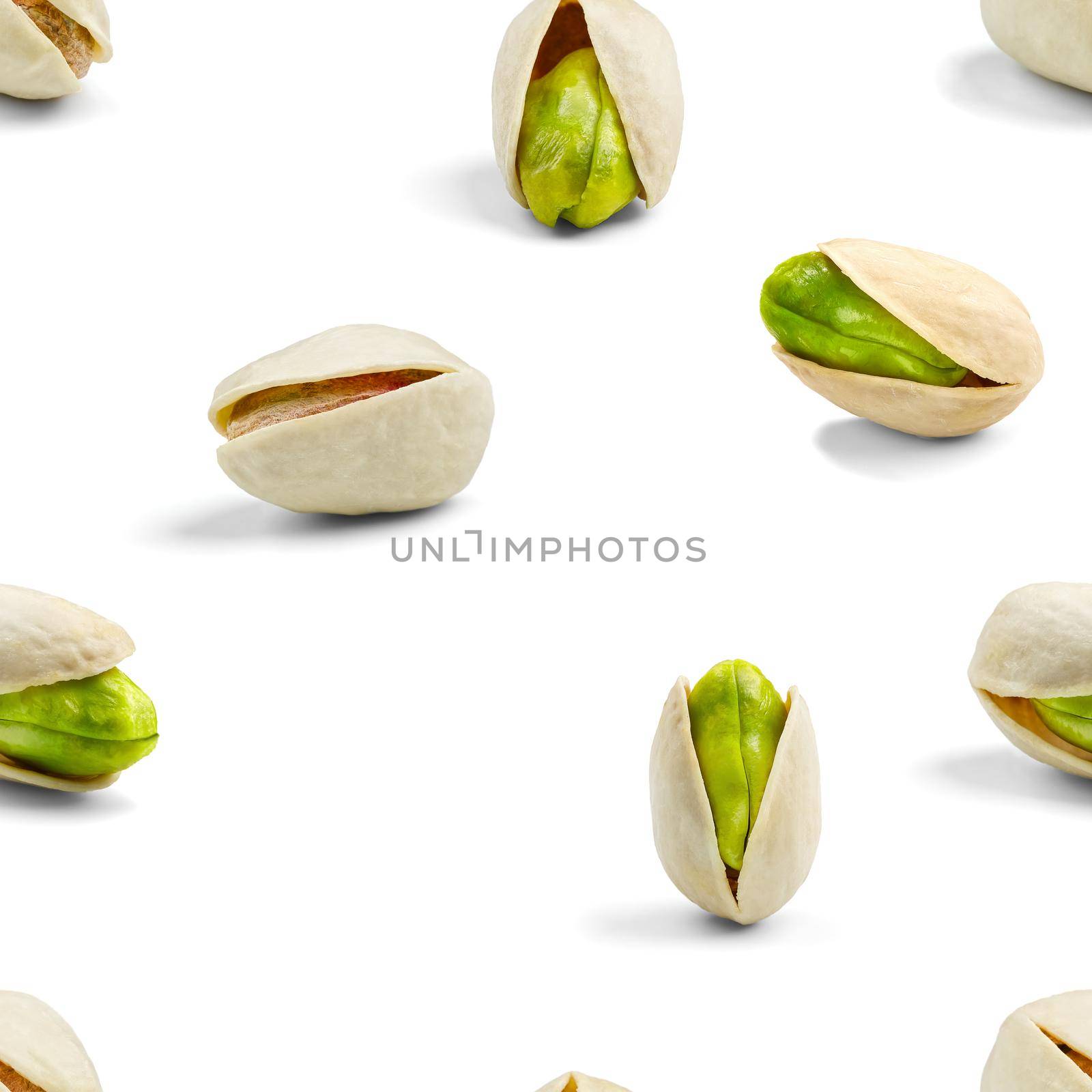 Pistachio Seamless pattern on white background. design background by PhotoTime