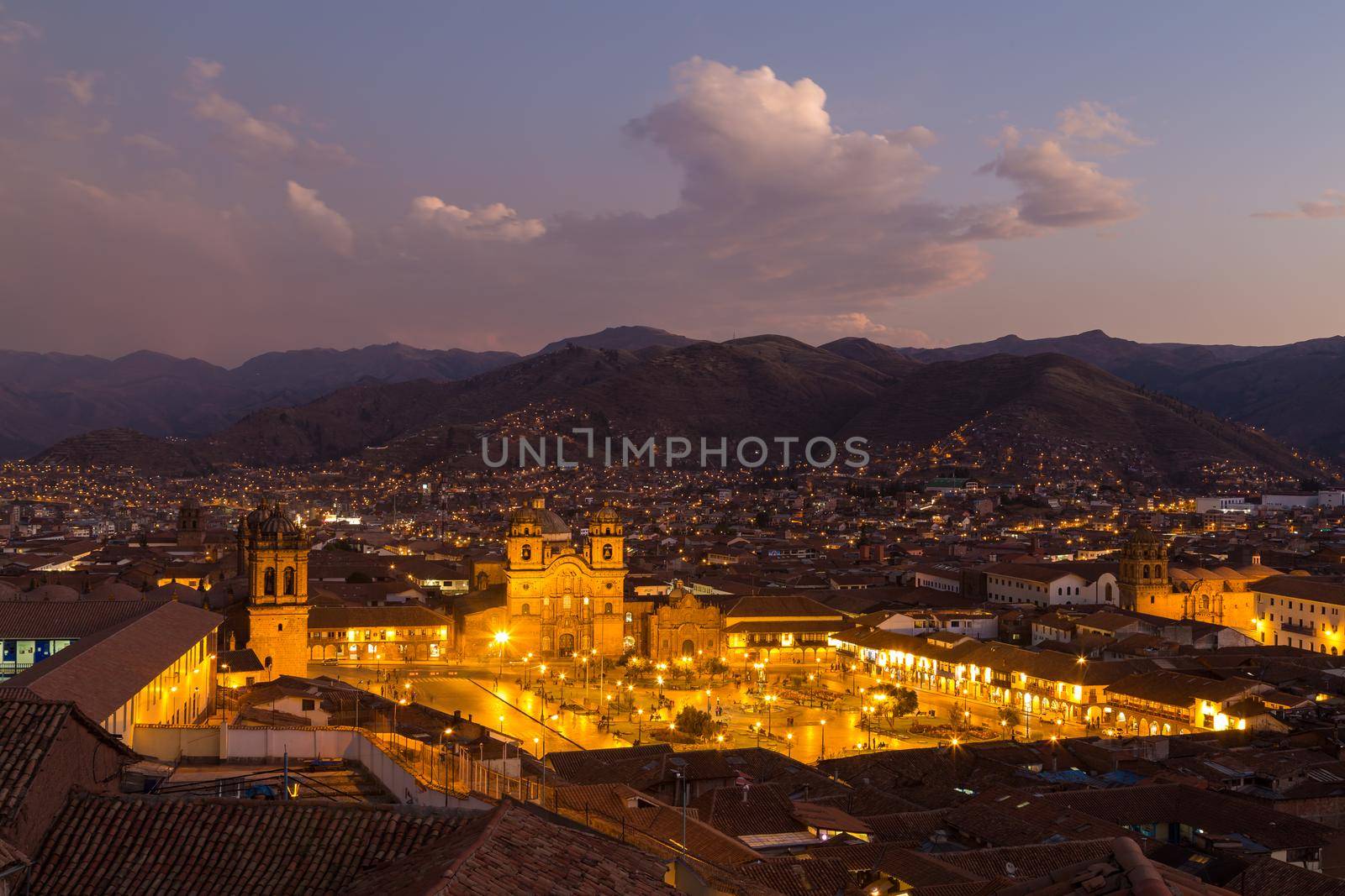 View of Plaza de Armas in Cusco by oliverfoerstner