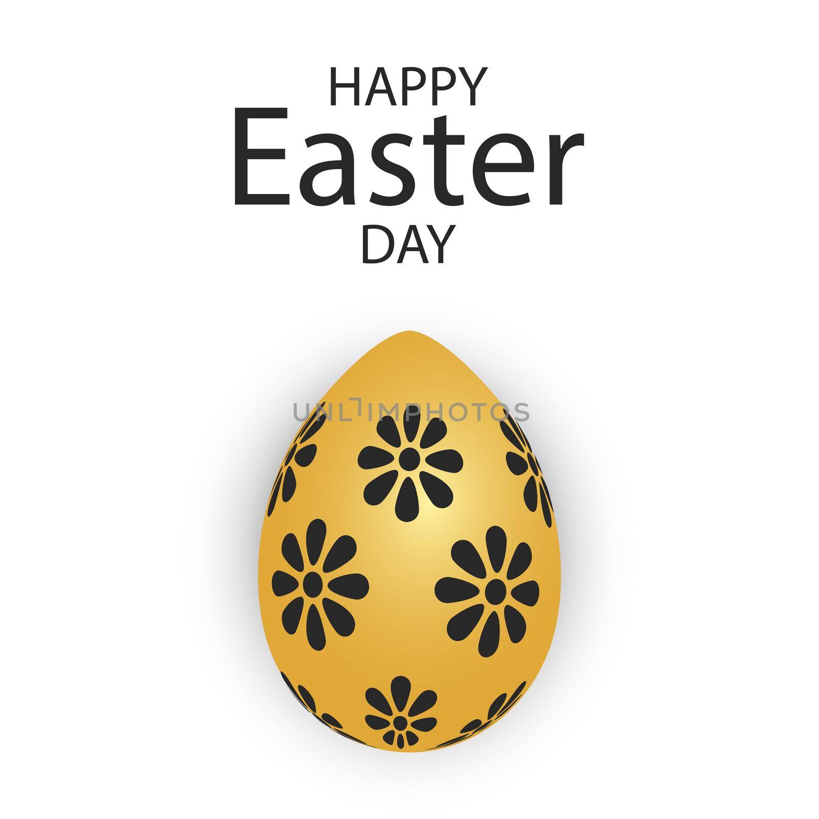 Easter background template with festive golden yellow eggs - illustration