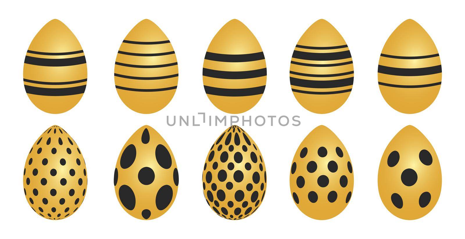 Easter background template with festive golden yellow eggs - illustration