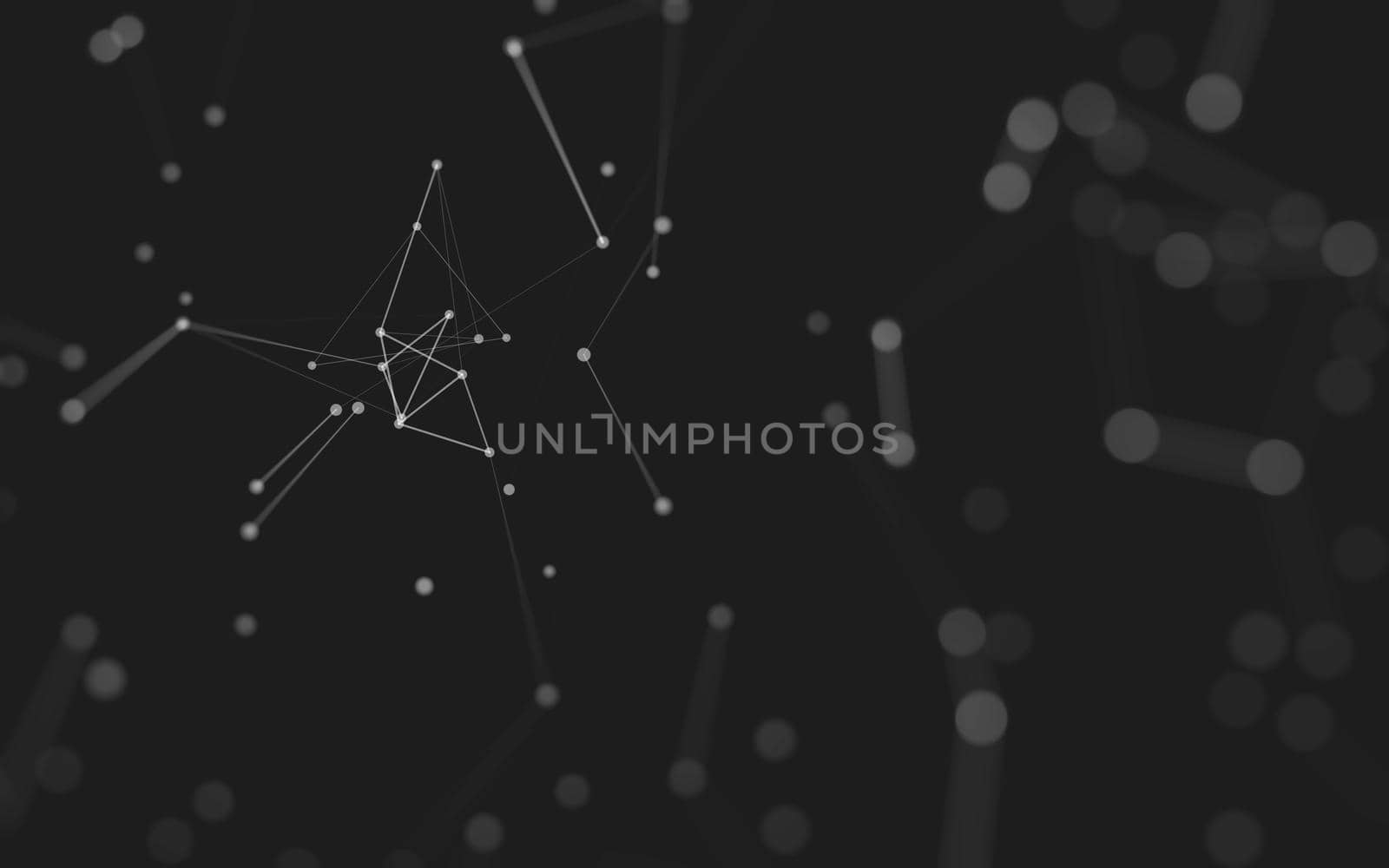 Abstract background. Molecules technology with polygonal shapes, connecting dots and lines. Connection structure. Big data visualization. 