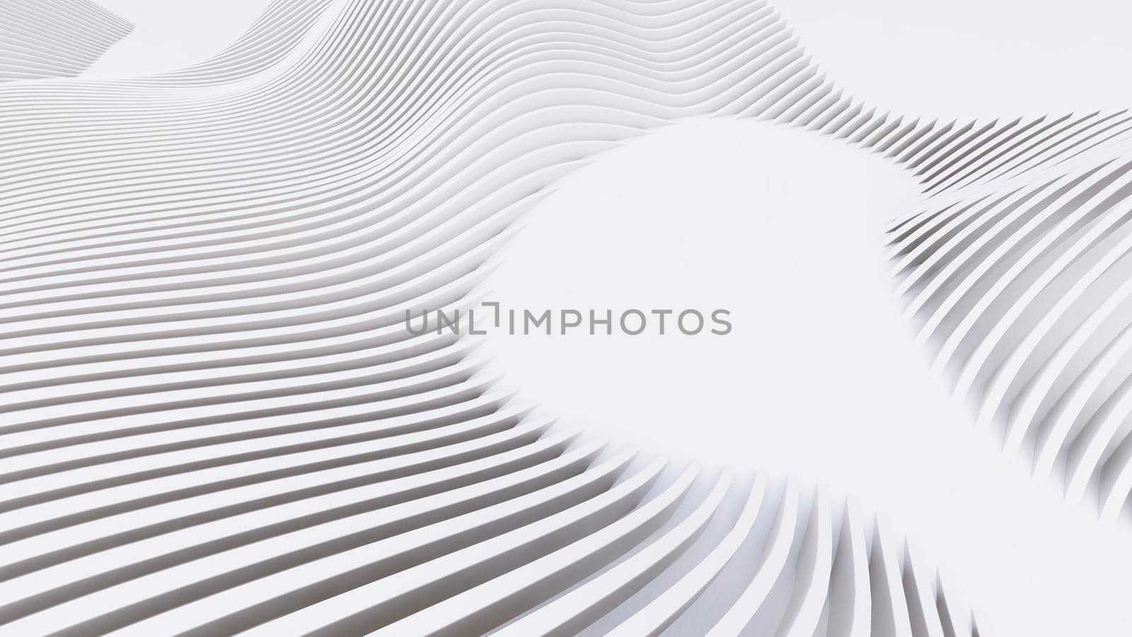 Abstract Curved Shapes. White Circular Background. Abstract background. 3d illustration