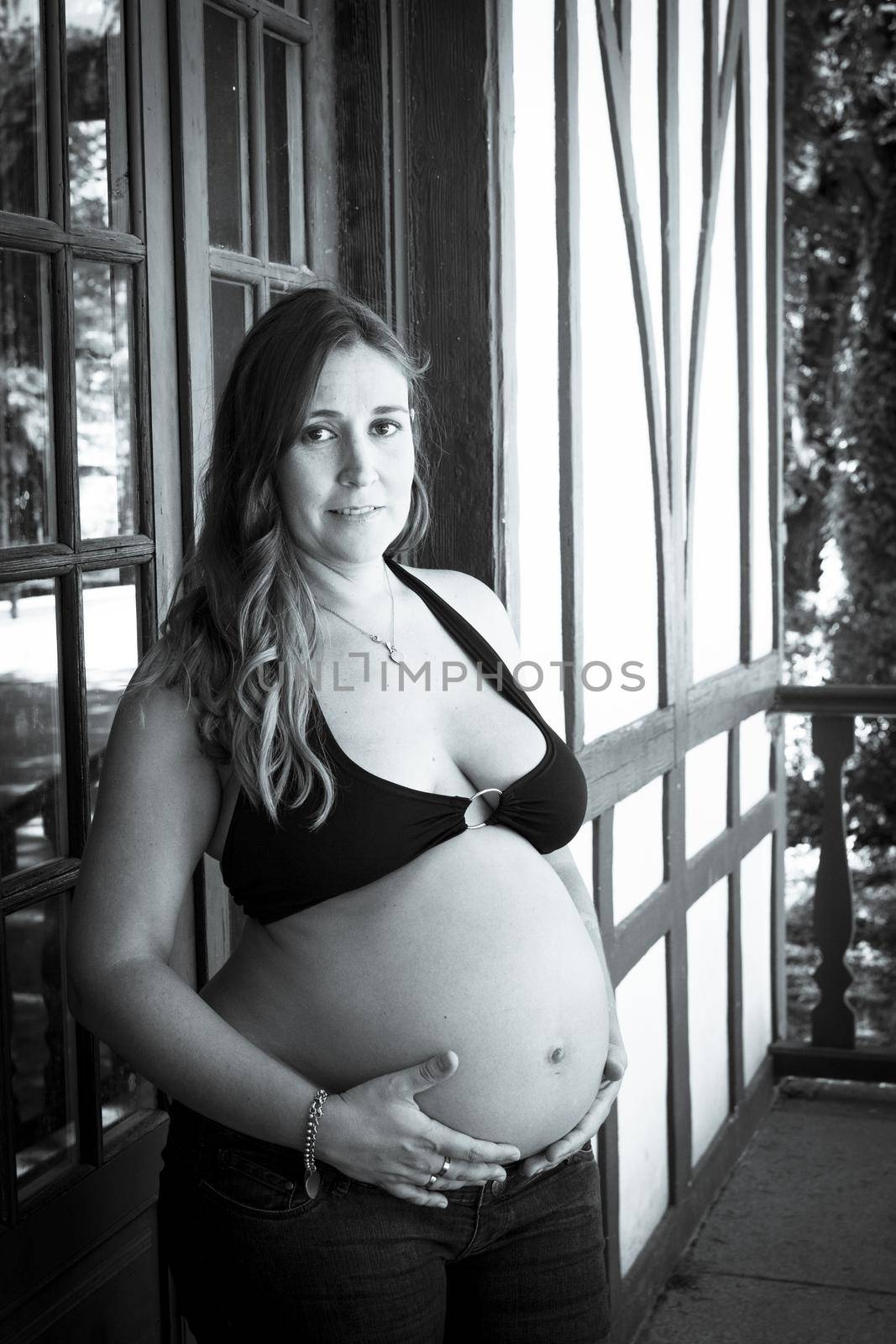Young woman seven months pregnant by GemaIbarra