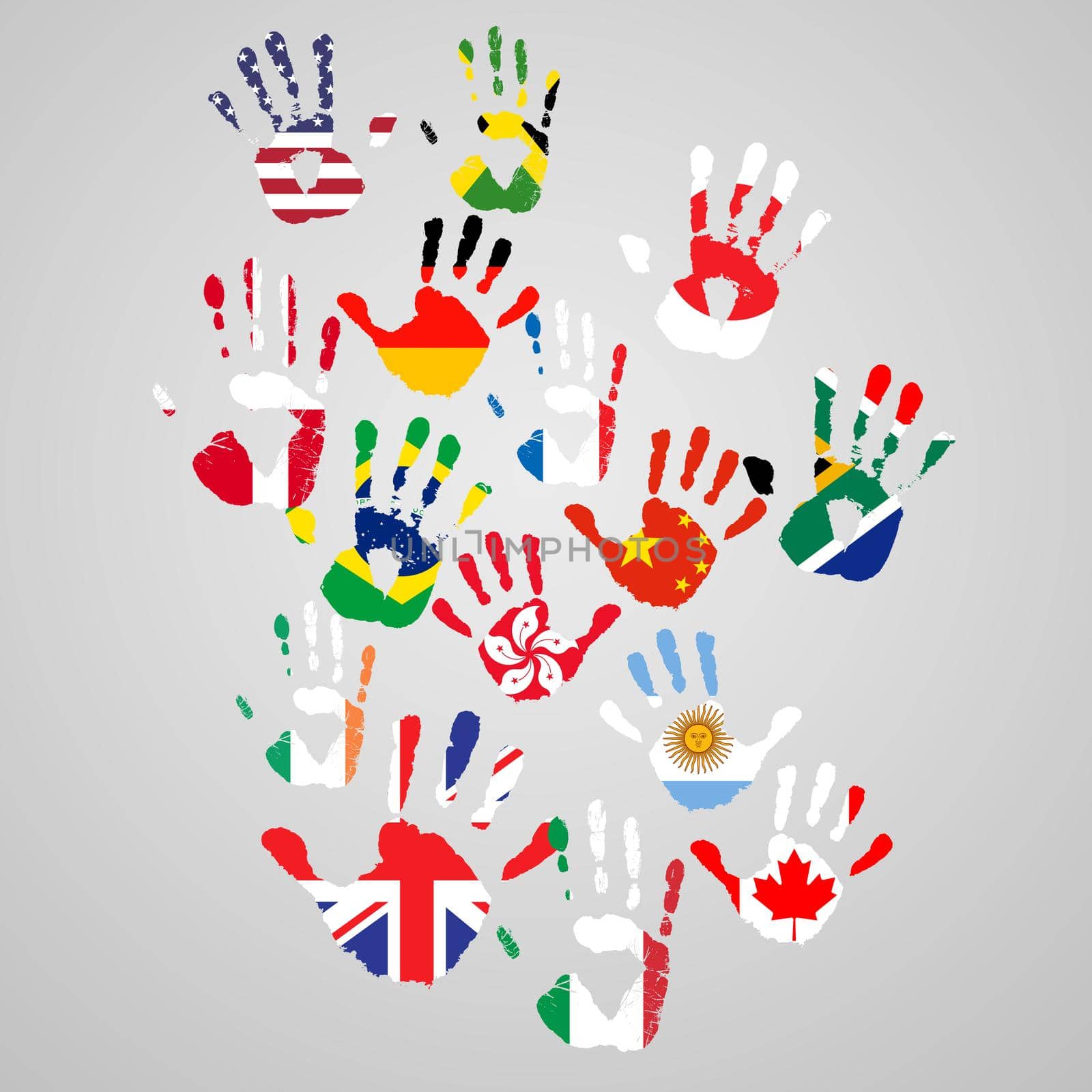 Lending a hand to global change. Representations of handprints from people around the world. by YuriArcurs