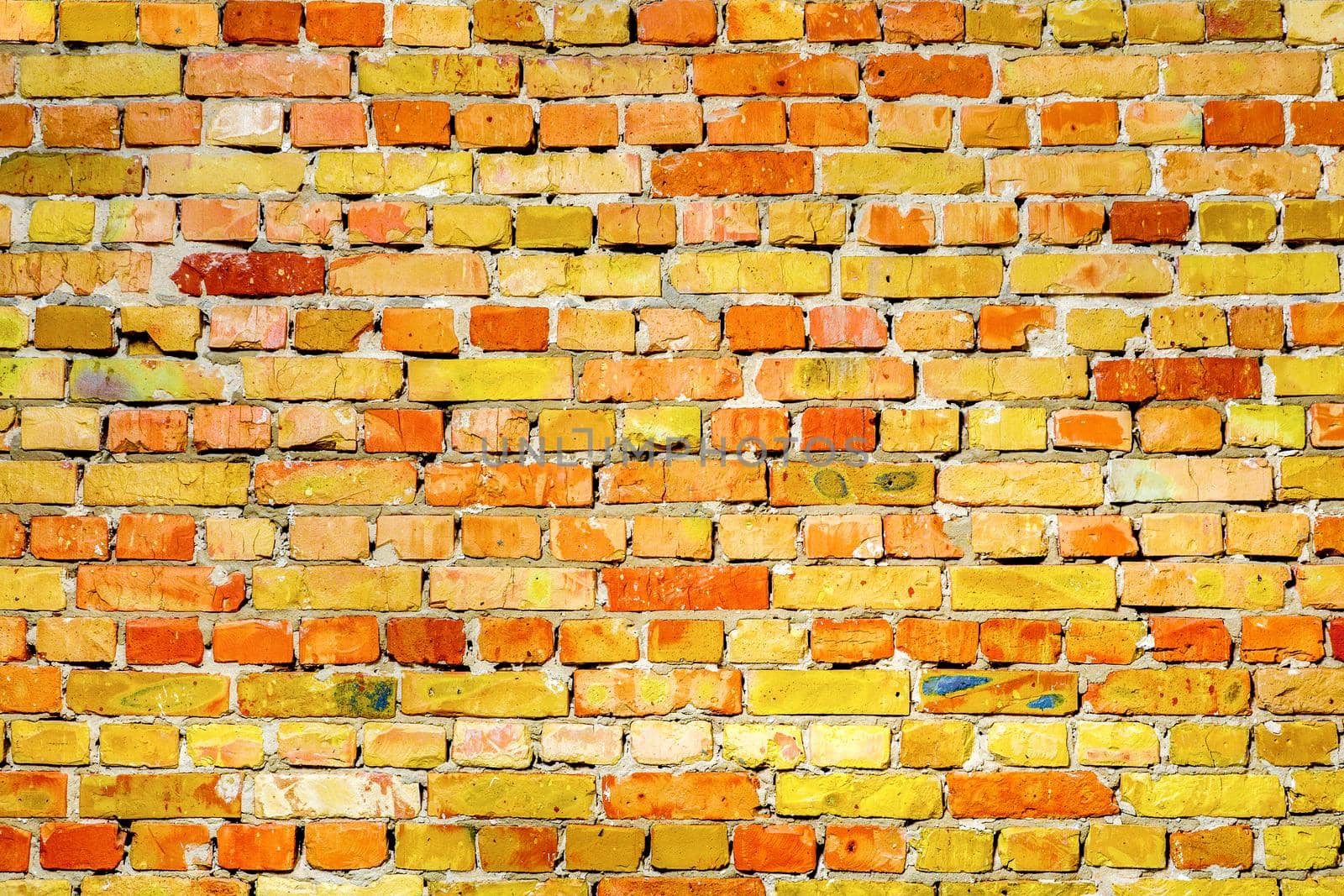 Vibrant brick wall texture pattern stone masonry background. Backdrop texture masonry wall brick background. Old yellow brick texture rough masonry backdrop or brickwork pattern. Old brickwork texture