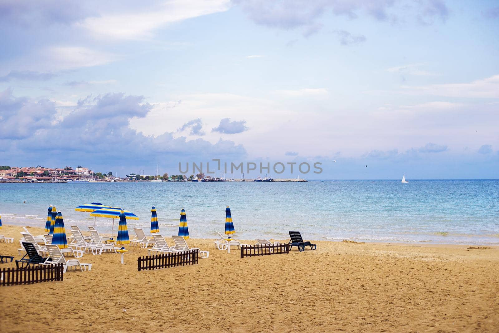 Beautiful sandy summer beaches of Bulgaria - Nessebar.