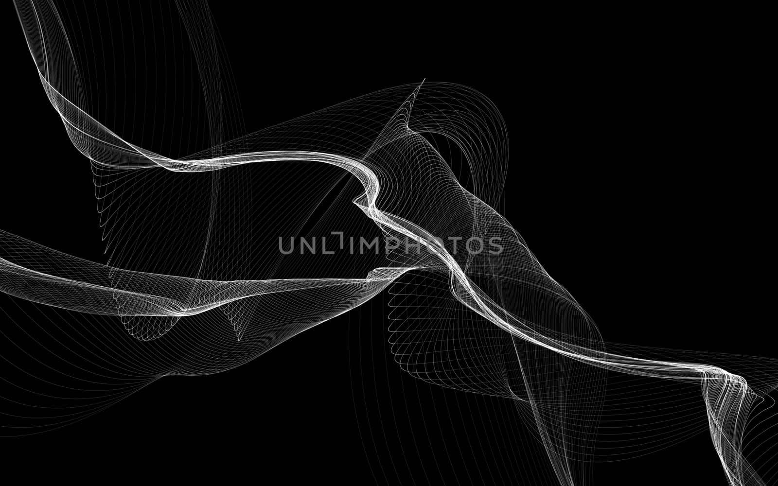 Dark abstract background with a glowing abstract waves, abstract background