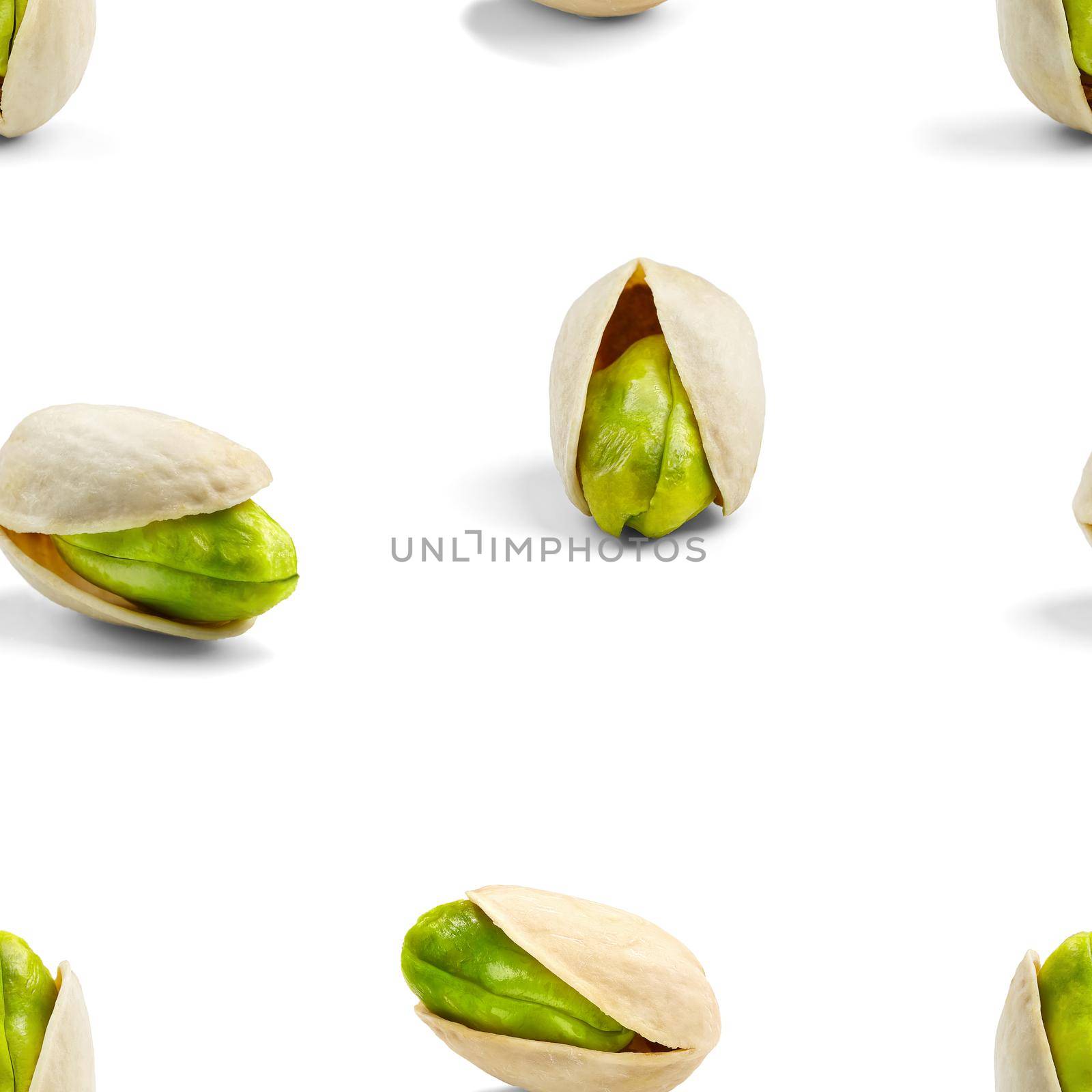 Pistachio Seamless pattern on white background. design background by PhotoTime