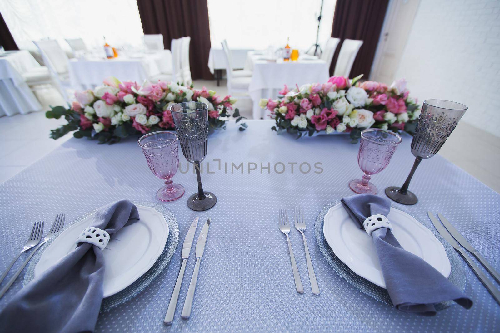 Table set for an event party or wedding reception