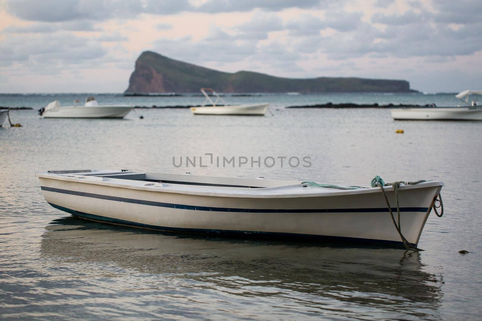 A lot of boats at sunset. Mauritius island. by StudioPeace