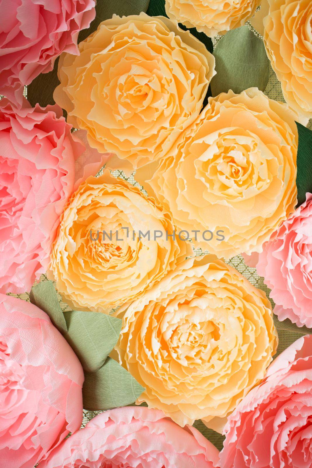 Colorful of artificial flower decoration. The fabric flowers bouquet by StudioPeace