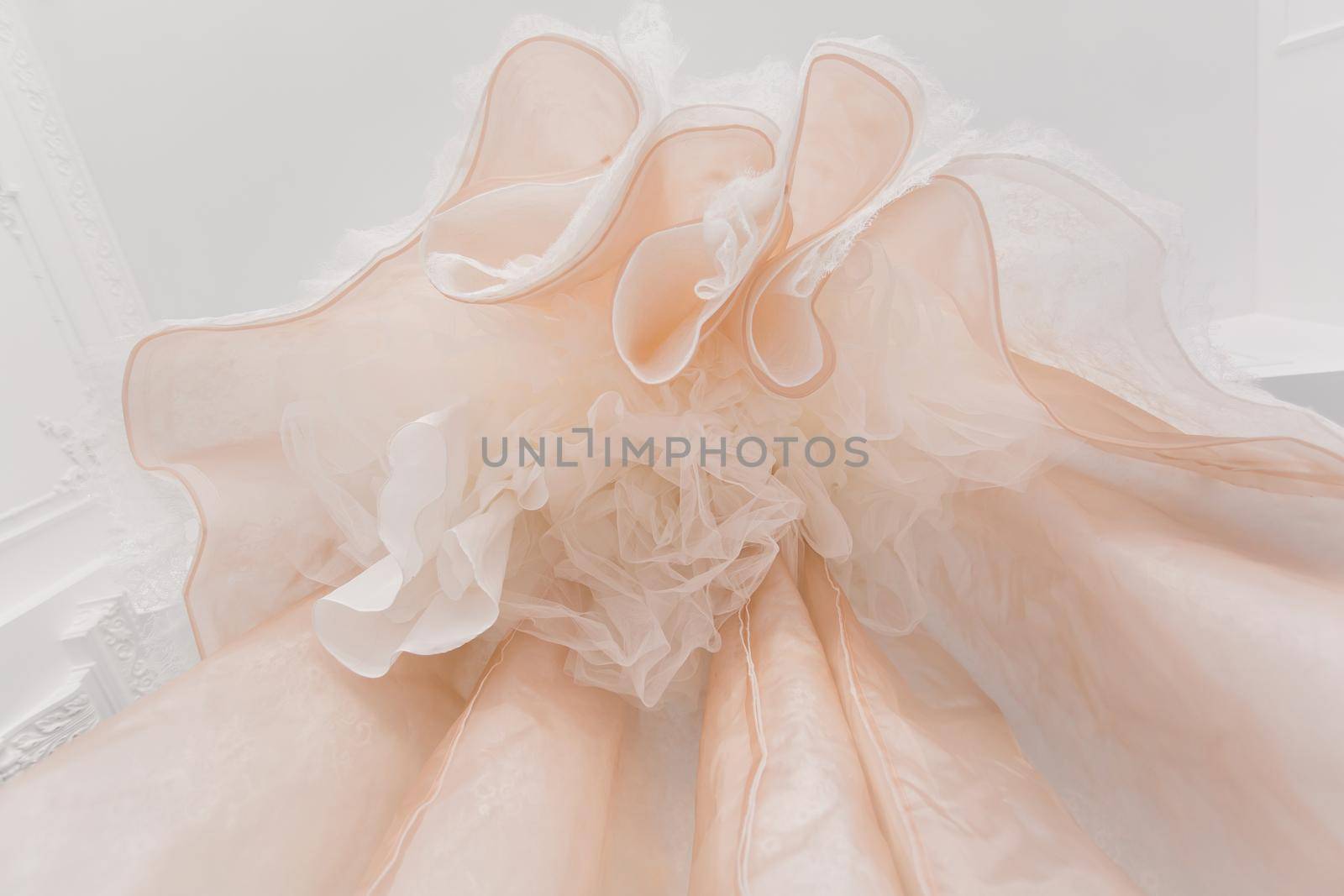 Abstract overhang wedding dress. unusual upward angle view. by StudioPeace
