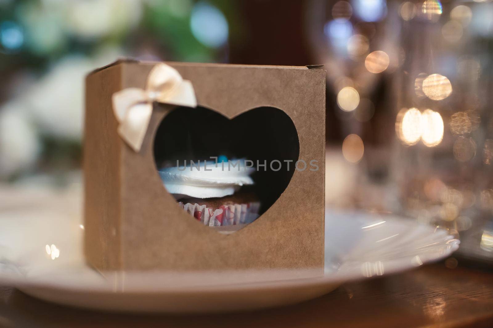 A sweet gift in a box for wedding guests.