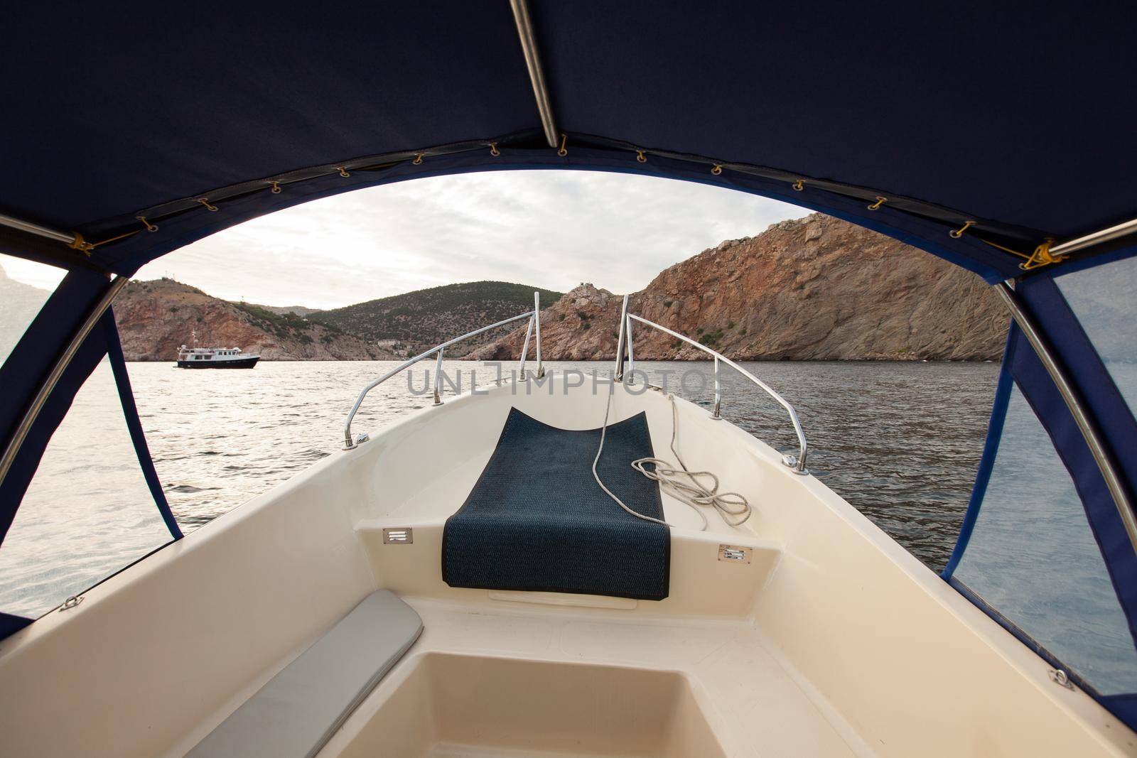 View from the boat of the mountains and the sea. by StudioPeace