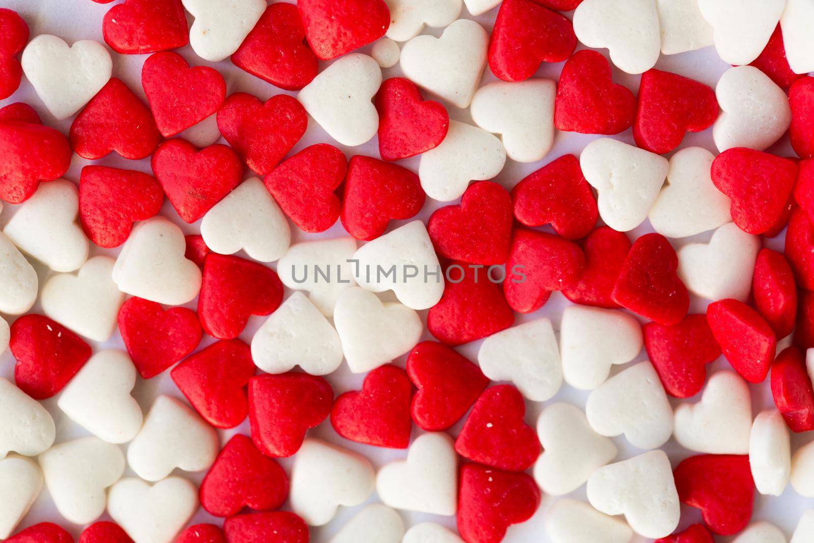 Background of small hearts for decorating sweets