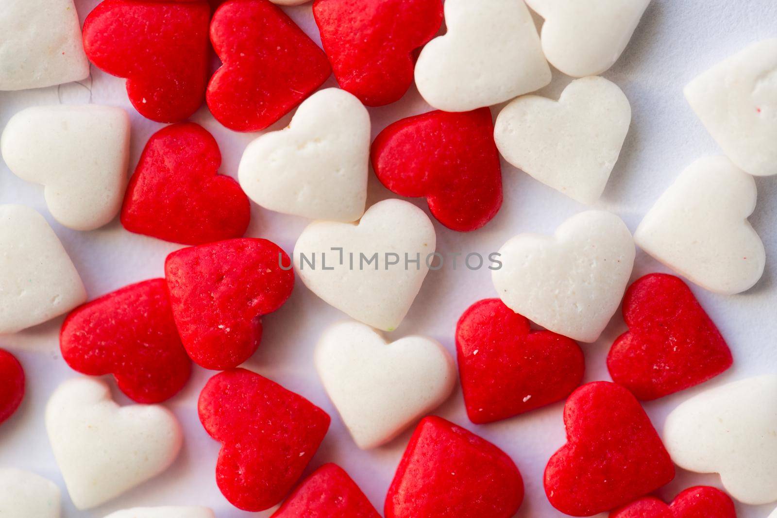 Background of small hearts for decorating sweets. by StudioPeace