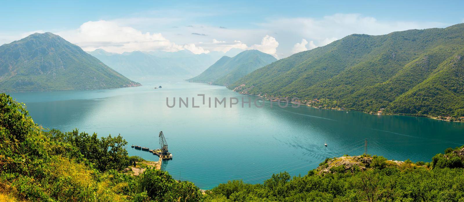 Panoramic landscape of Budva riviera in Montenegro