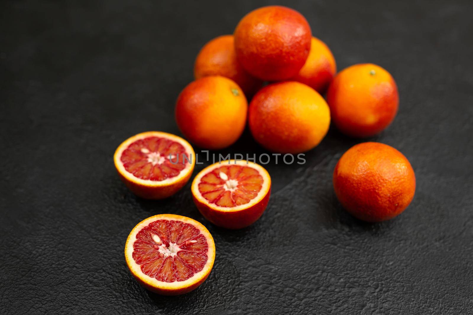 Exotic orange cara on a black background.