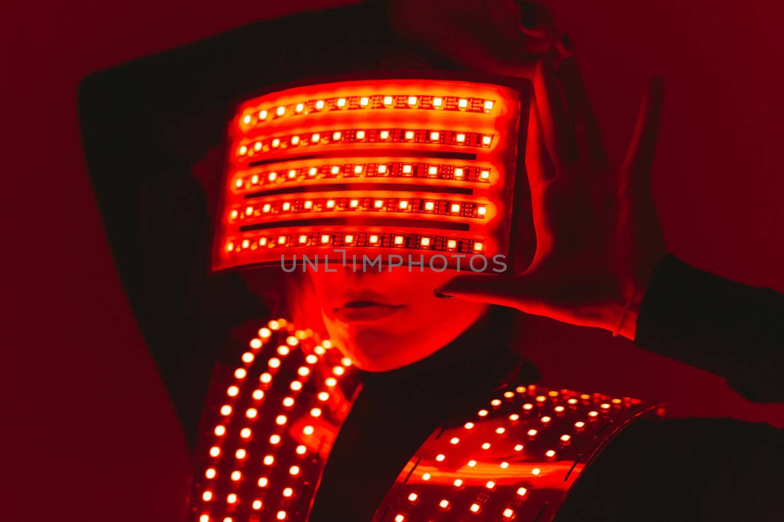 Disco dancer moves in UV ultraviolet suit by StudioPeace