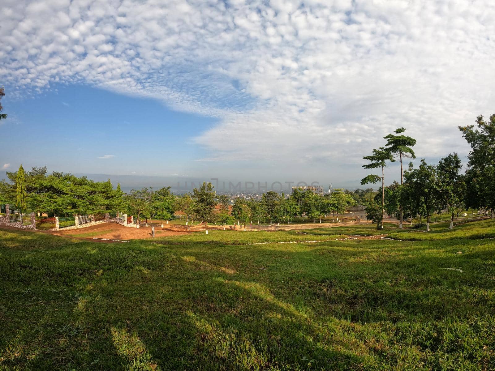 Panoramic view of Bujumbura capital city of Burundi, Africa. Park