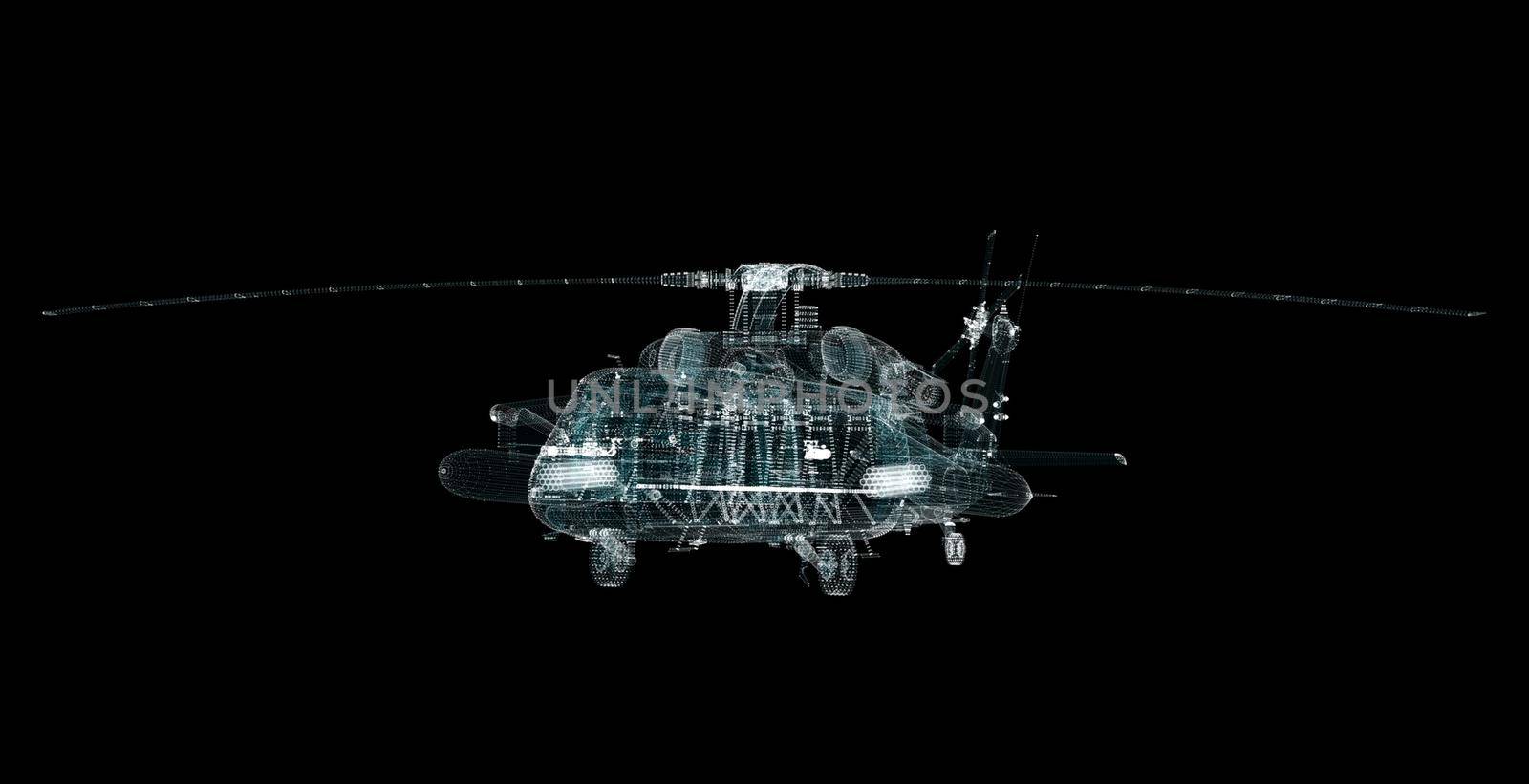 Helicopter Hologram. Military and Technology Concept by cherezoff