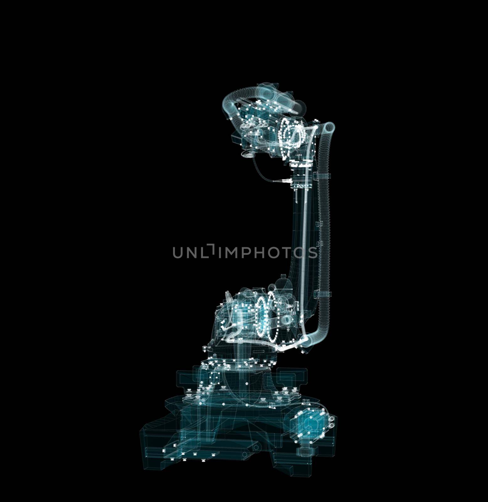 Industrial Robotic Arms Hologram. Interface element by cherezoff