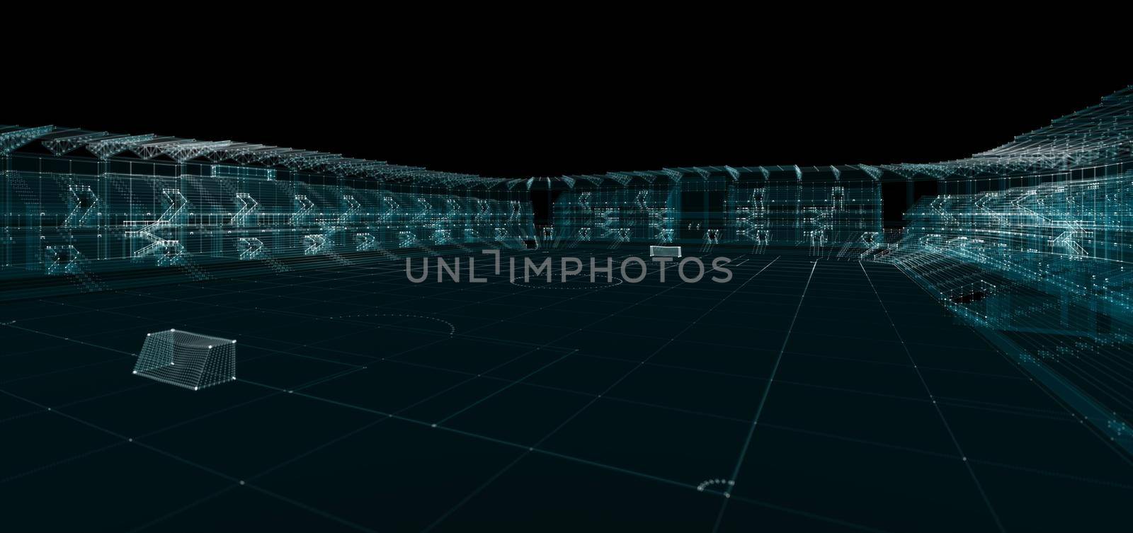 Universal Stadium Hologram. Sport and Technology Concept by cherezoff