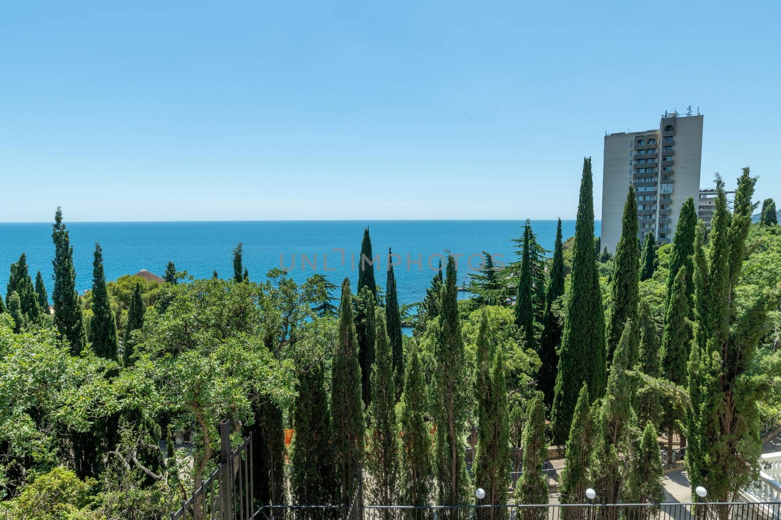 View of Miskhor Park and Black Sea, Crimea