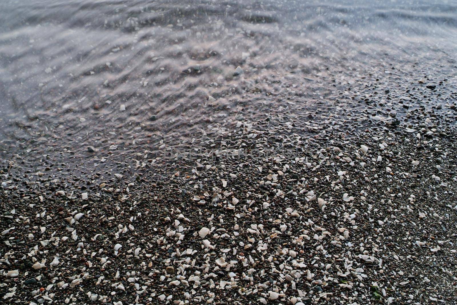 Ocean Water Meeting Pebbled Beach BAckground Texture from Ruckle Park on Salt Spring Island by markvandam