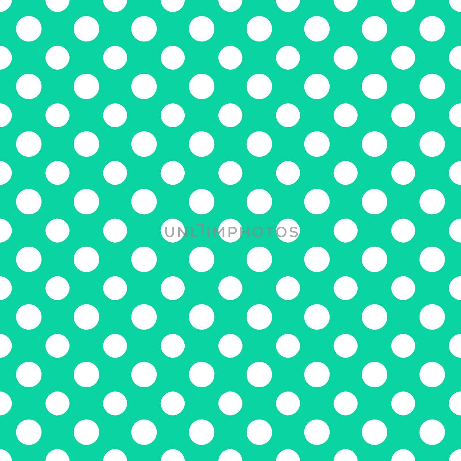 Green background with white polka dots