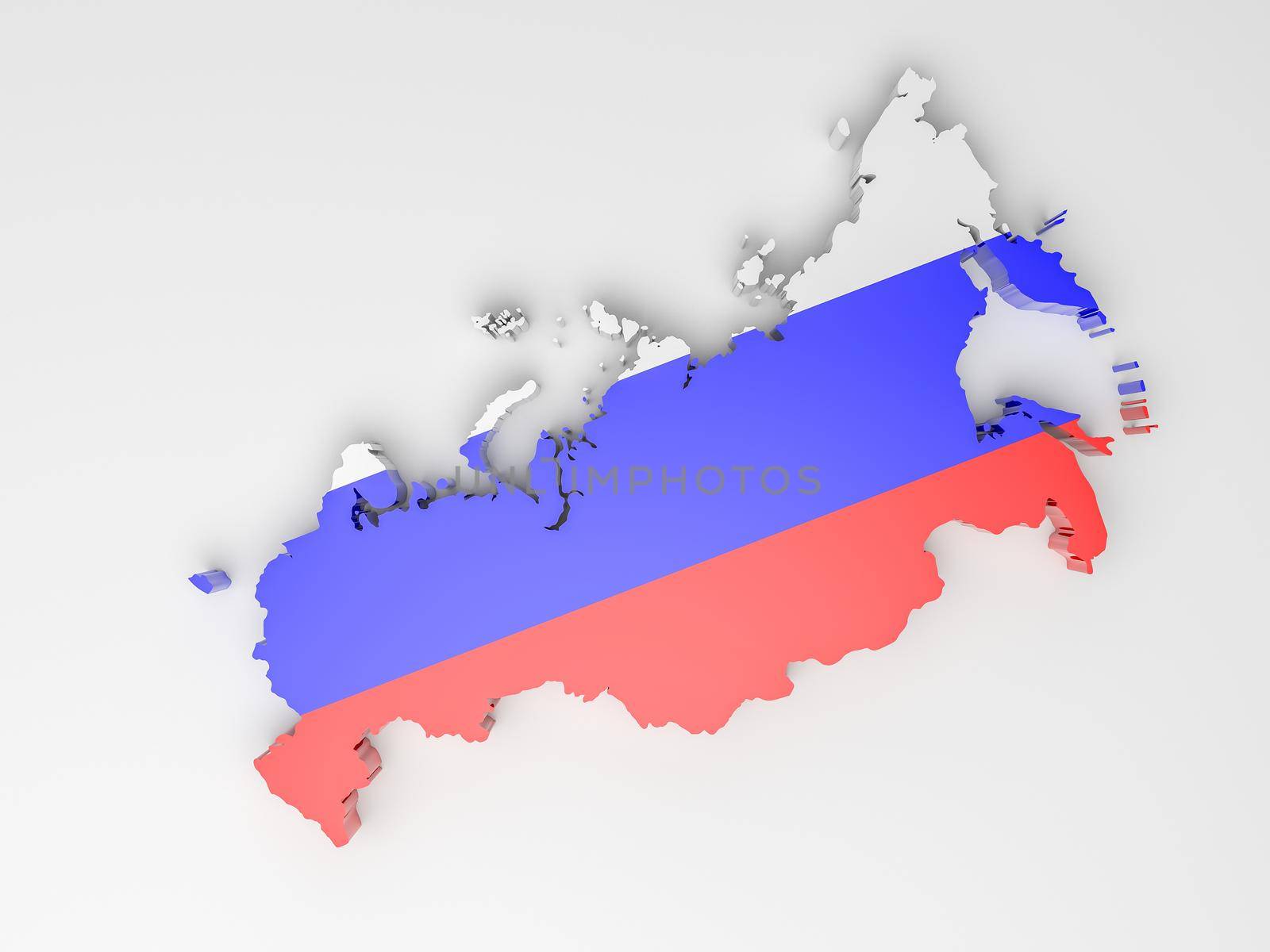 Map of Russia with Russian flag by raphtong