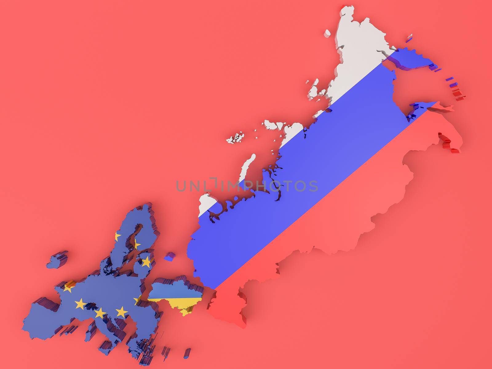 Illustration of the tensions between Ukraine Russia and the European Union