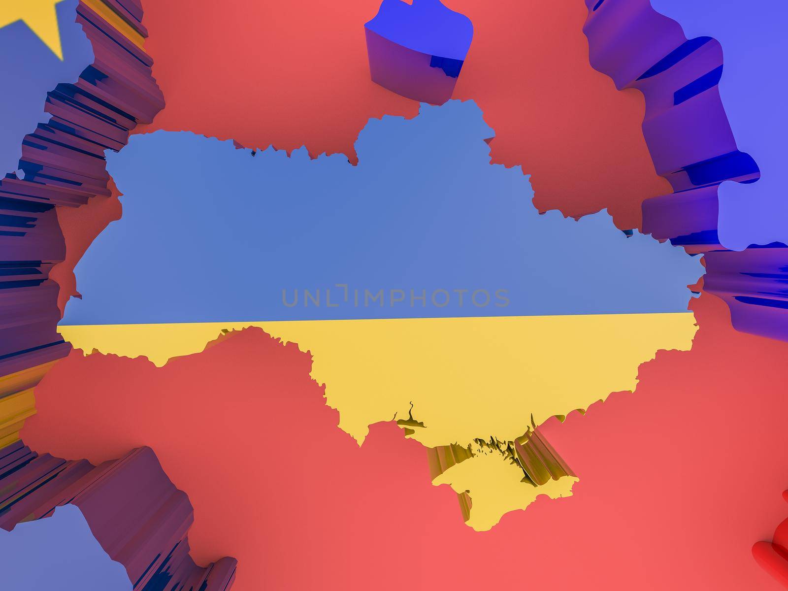 map of ukraine russia and european union by raphtong