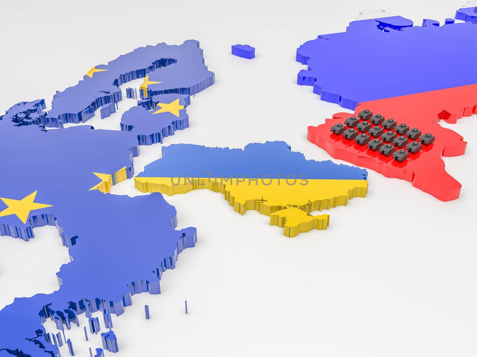 Illustration of the tensions between Ukraine Russia and the European Union